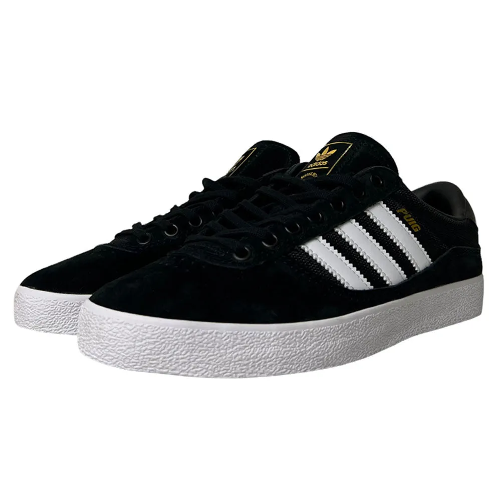 Adidas Puig Indoor Black White Pulse Lime Suede Shoes