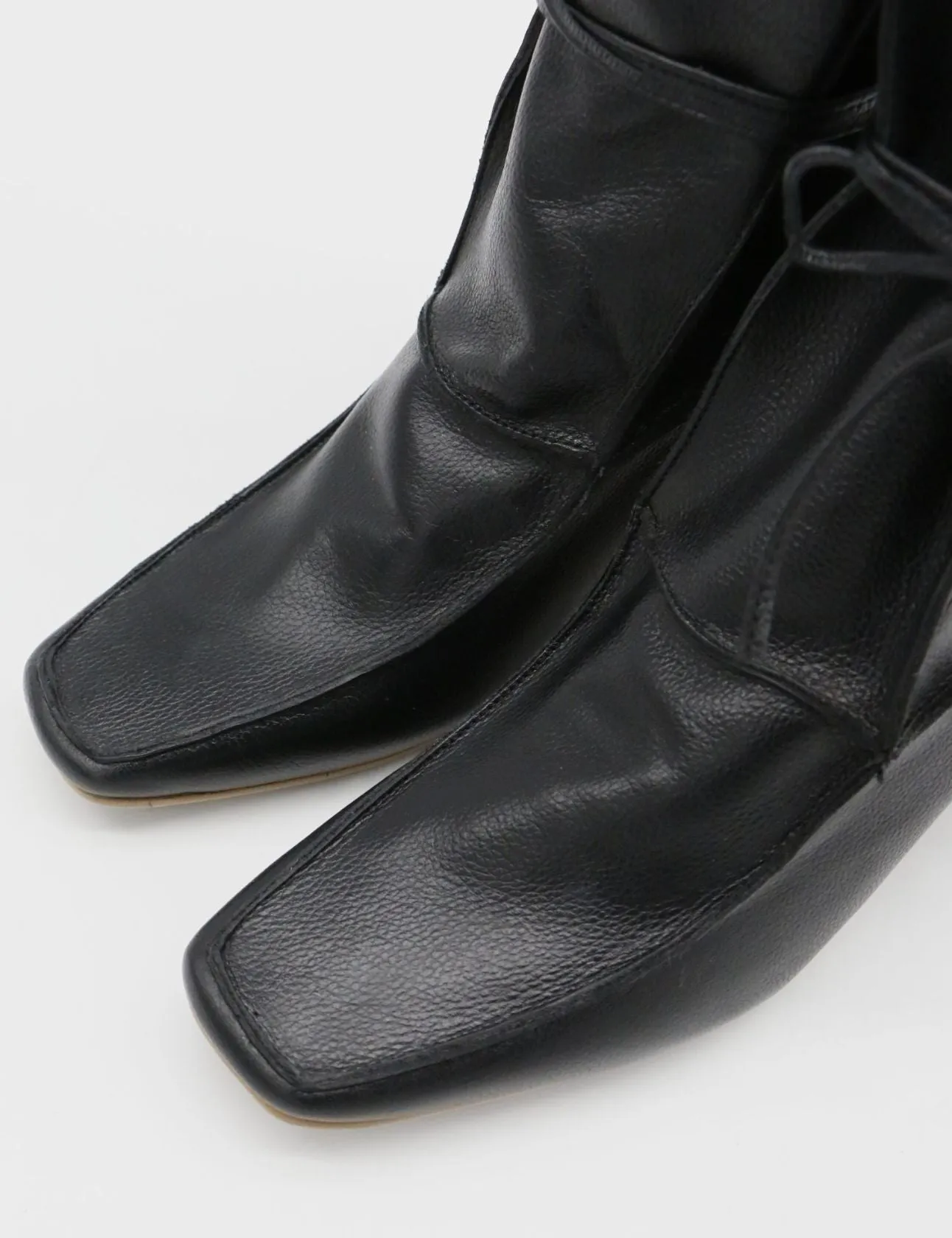 Awakening ankle boots in black leather laces womens shoes