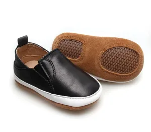 Babe Basics - Leather Baby Sneakers - Black