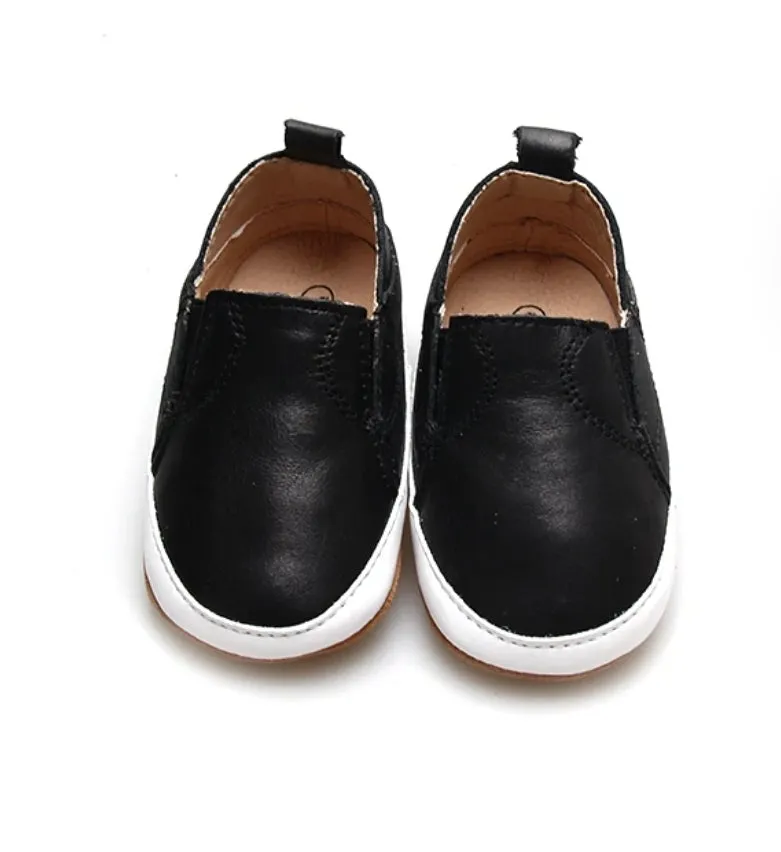 Babe Basics - Leather Baby Sneakers - Black