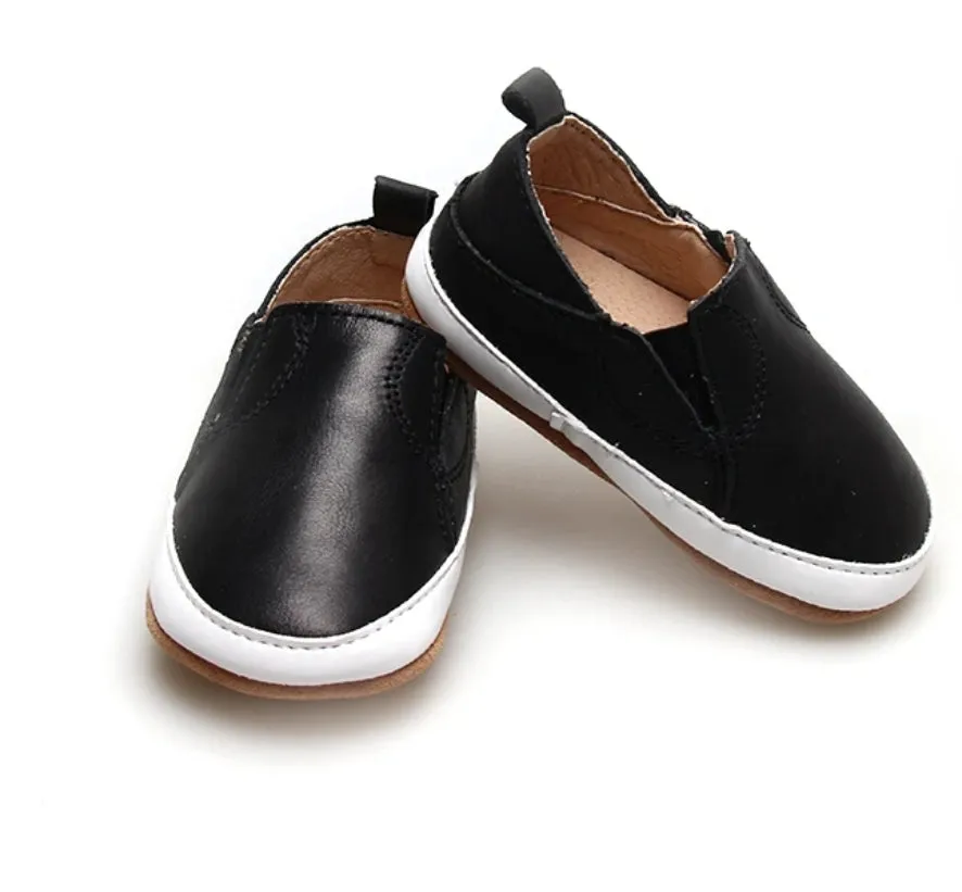 Babe Basics - Leather Baby Sneakers - Black