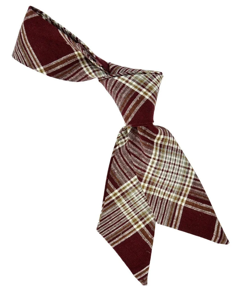 Burgundy Plaid Women's Hair Tie