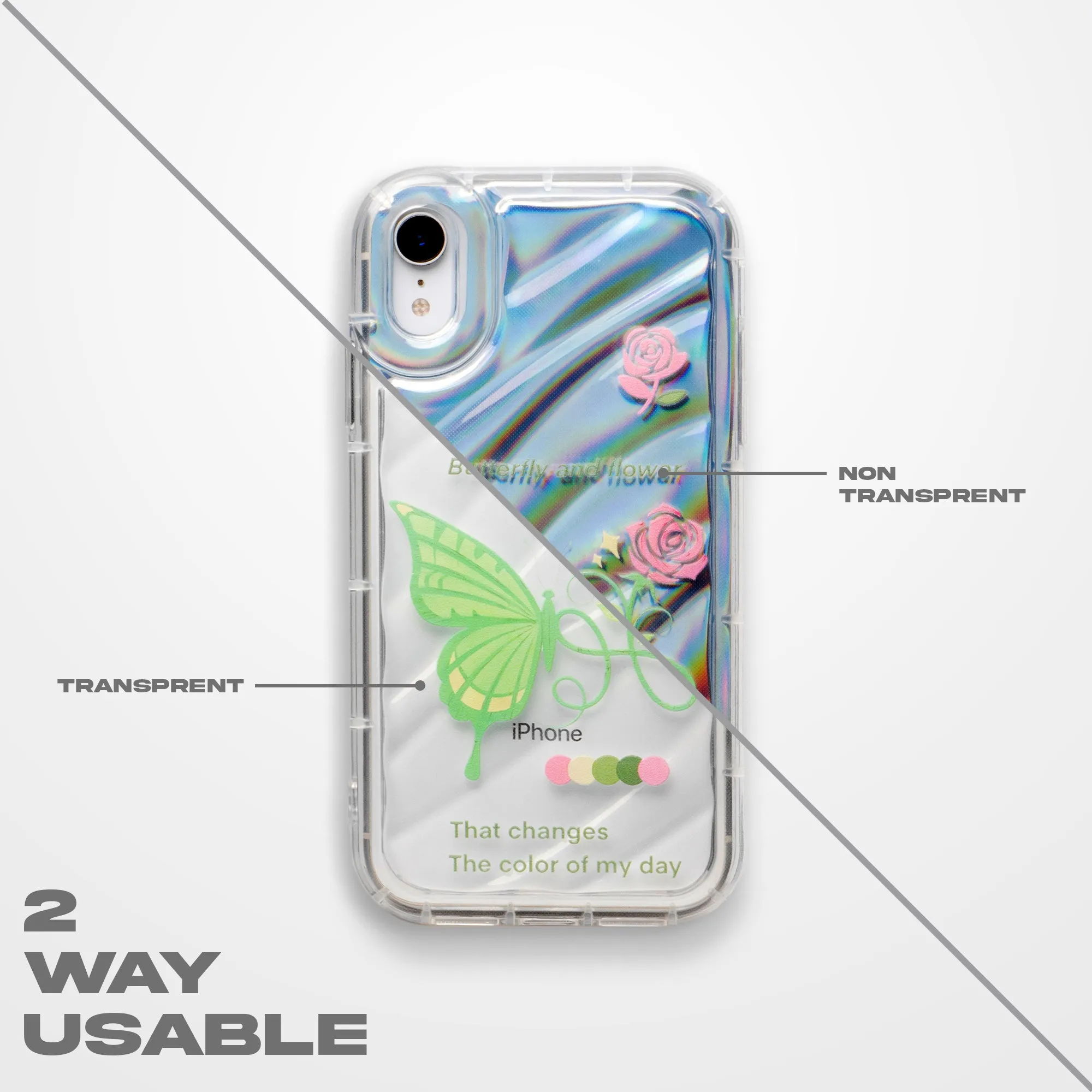 Butterfly Printed Transparent Back Cover for Apple iPhone 12