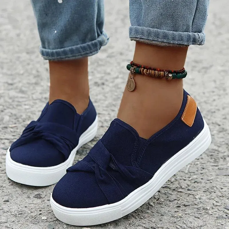 Casual Shoes Rimocy Breathable Canvas Flats Women Summer Solid Color Slip-on Flat Heels Sneakers Woman Comfort Wild Walking