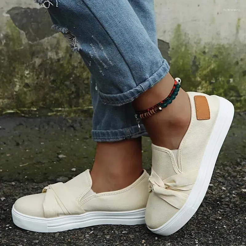 Casual Shoes Rimocy Breathable Canvas Flats Women Summer Solid Color Slip-on Flat Heels Sneakers Woman Comfort Wild Walking