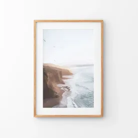 Coastal Cliff and Ocean Rocks Poster