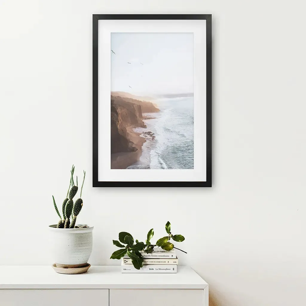 Coastal Cliff and Ocean Rocks Poster