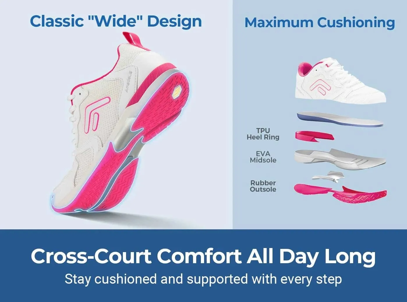 FitVille Women's Court Tennis Amadeus V4