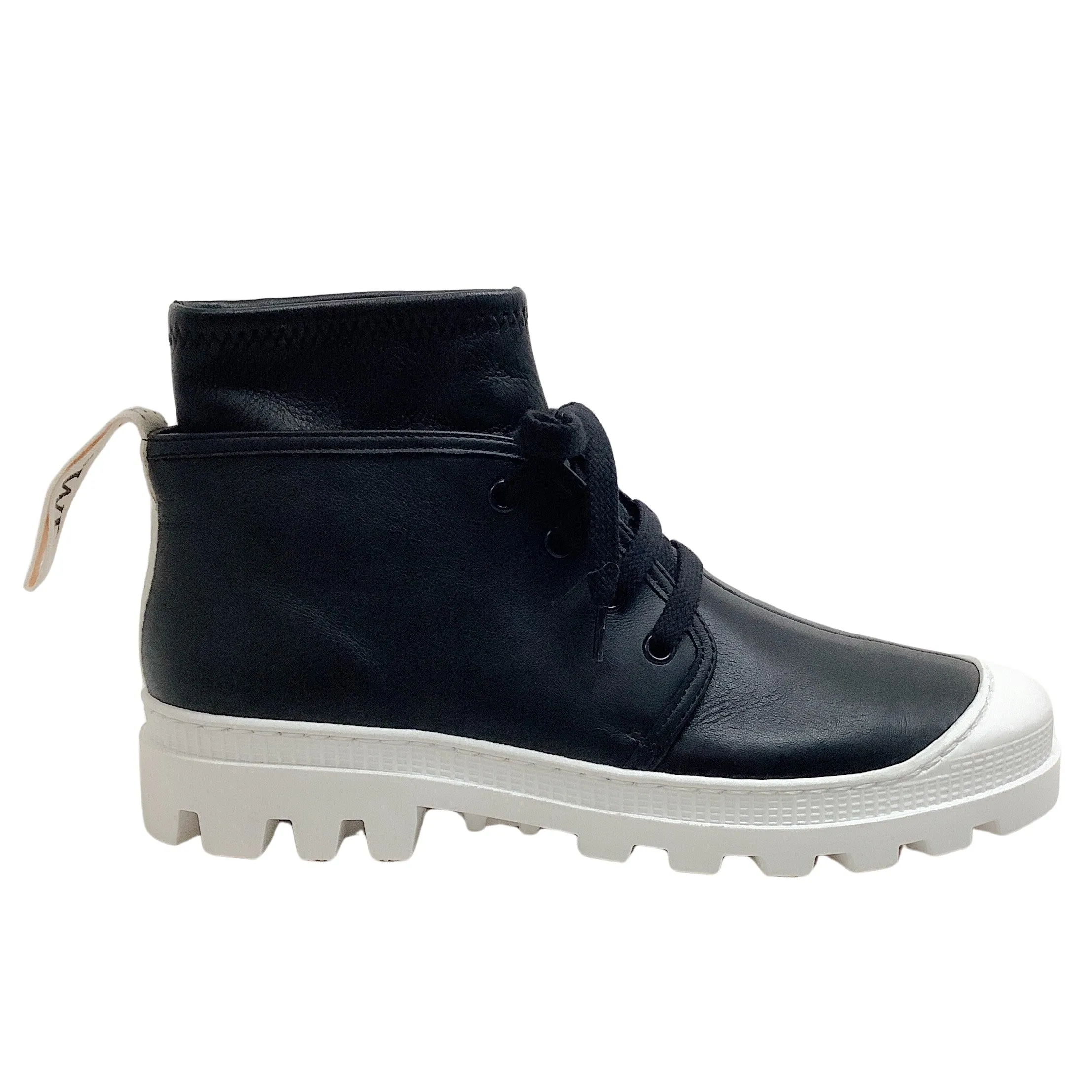 Loewe Black Leather Combat Sneaker Booties