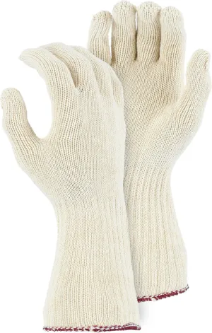 Majestic 3403EL Medium Weight 100% Cotton Knit Glove with Extra Long Cuff, White Size X-Large