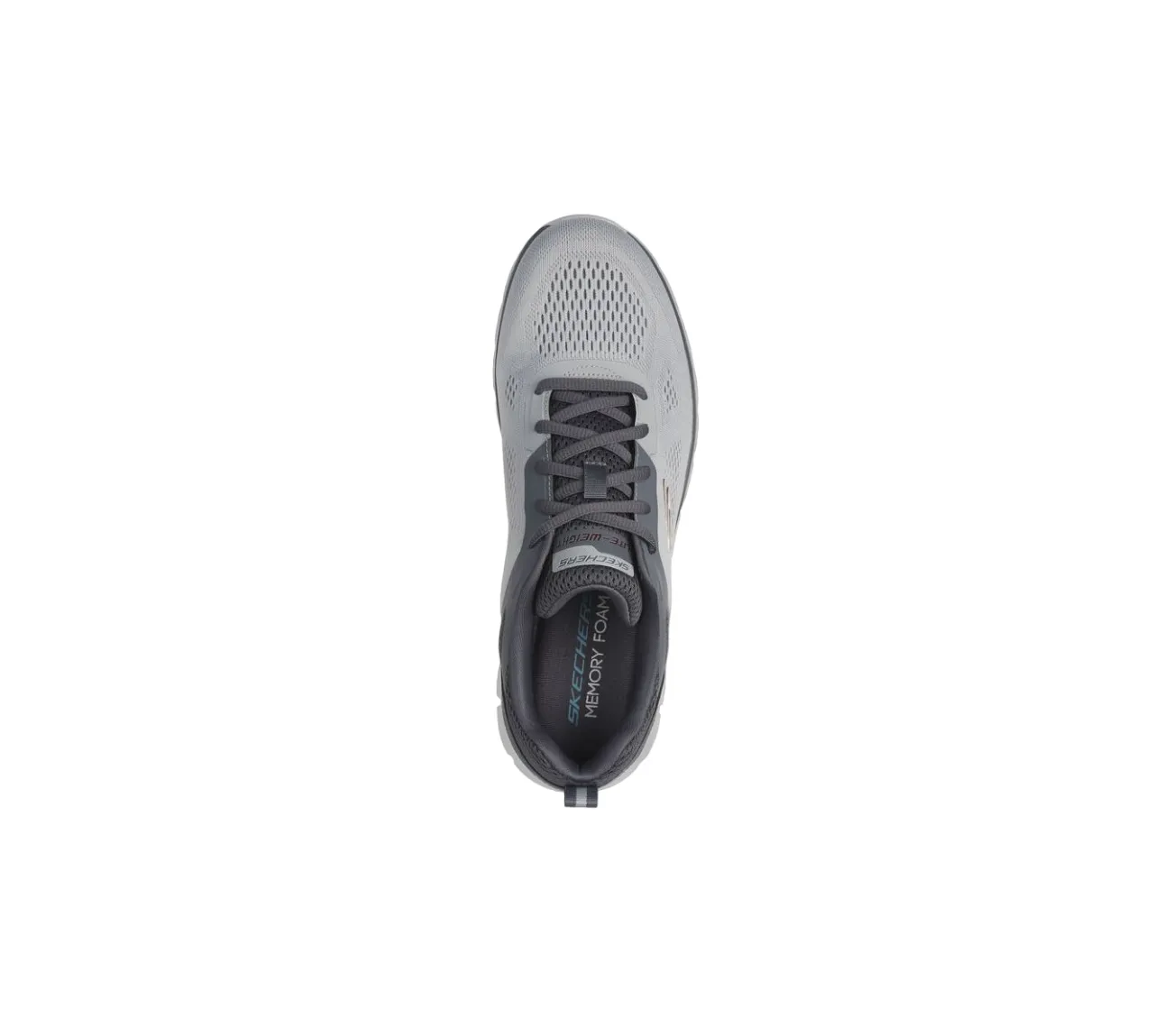 Mens Skechers Track Broader Grey/ Charcoal Lace Up Athletic Shoes