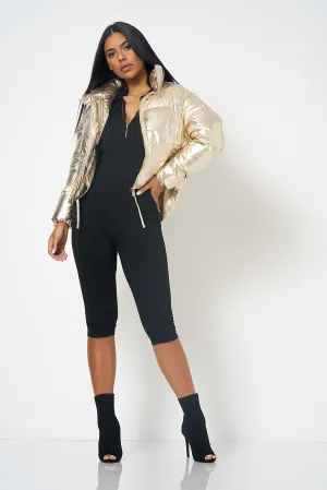 Metallic Gold Puffer Jacket