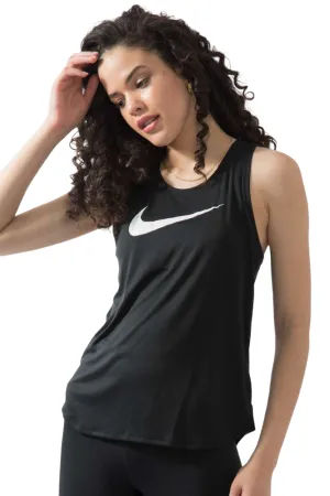 Nike Womens Black/White Swoosh Running Tank Top