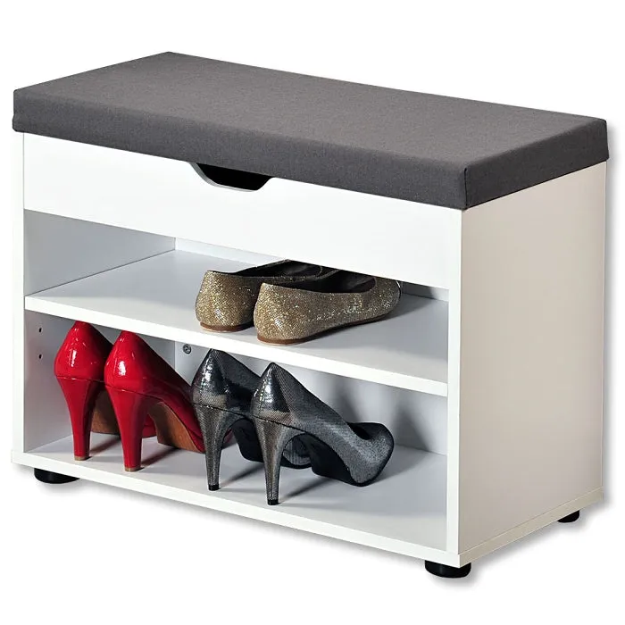 Shoe Cabinet & Cushion White