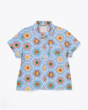 Short Sleeve Leisure Shirt - Patchwork