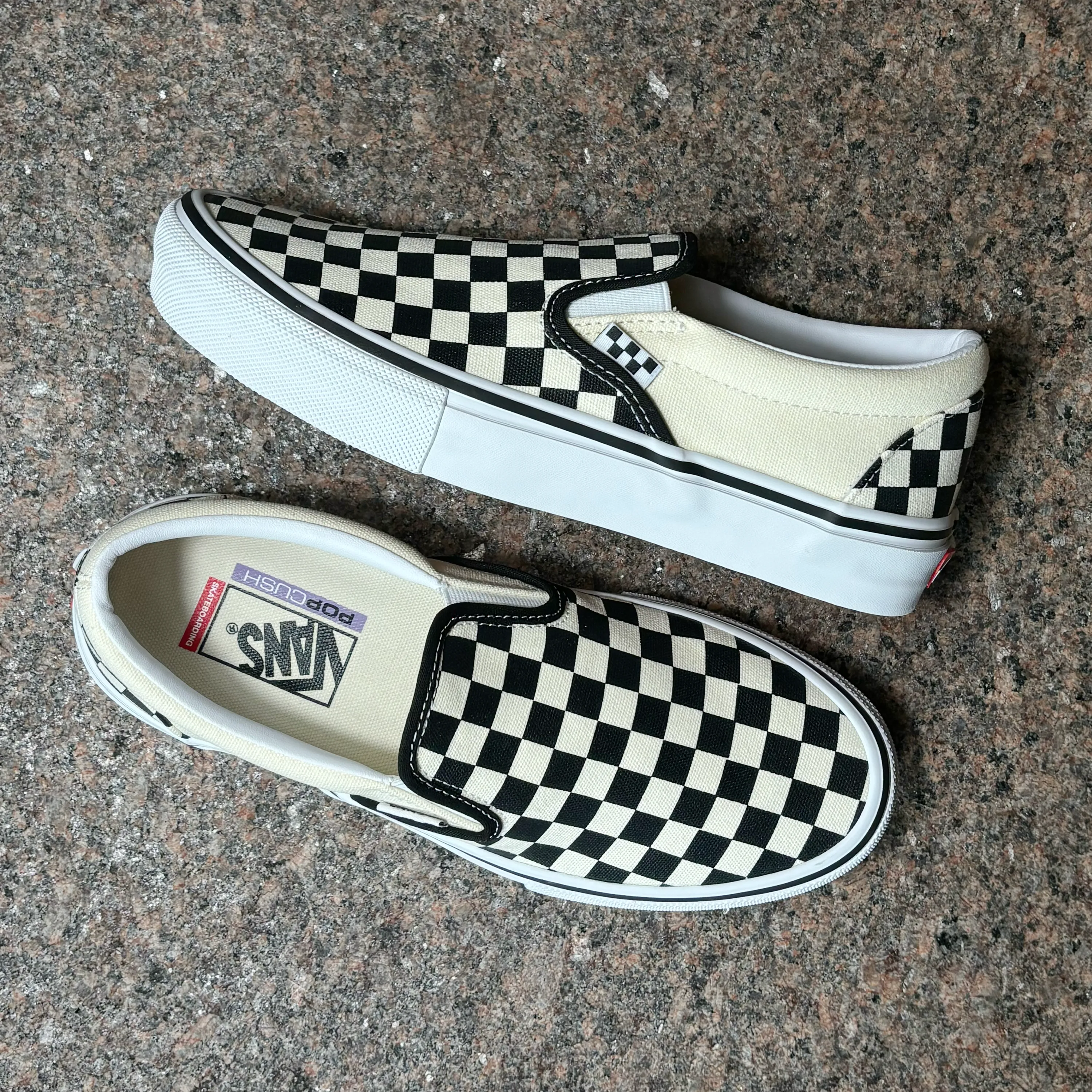 SKATE SLIP ON CHECKER - BLACK/WHITE