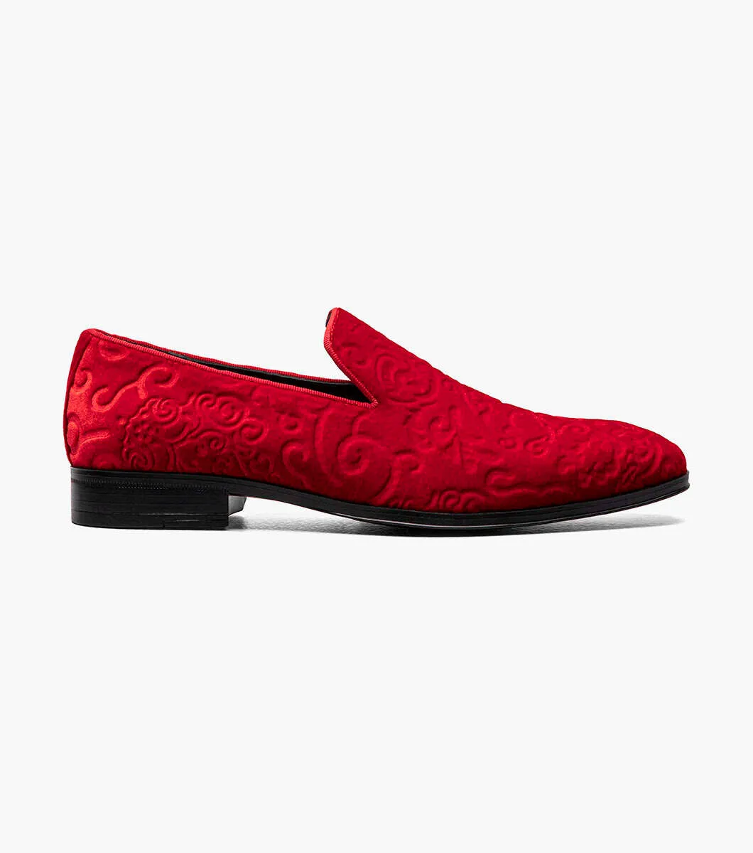 Stacy Adams Men's Saunders Debossed Velour Slip On