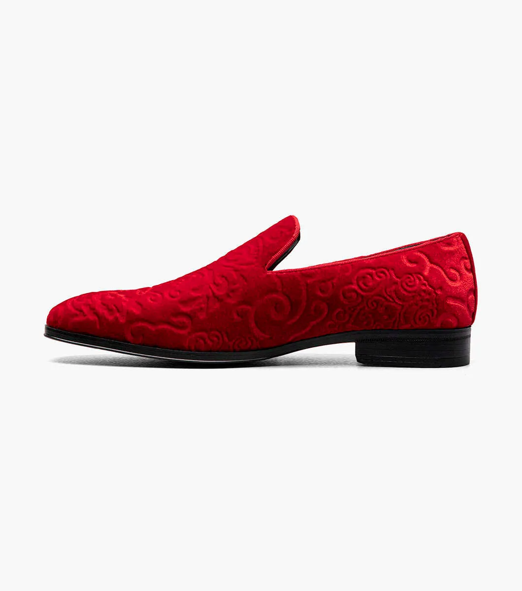 Stacy Adams Men's Saunders Debossed Velour Slip On