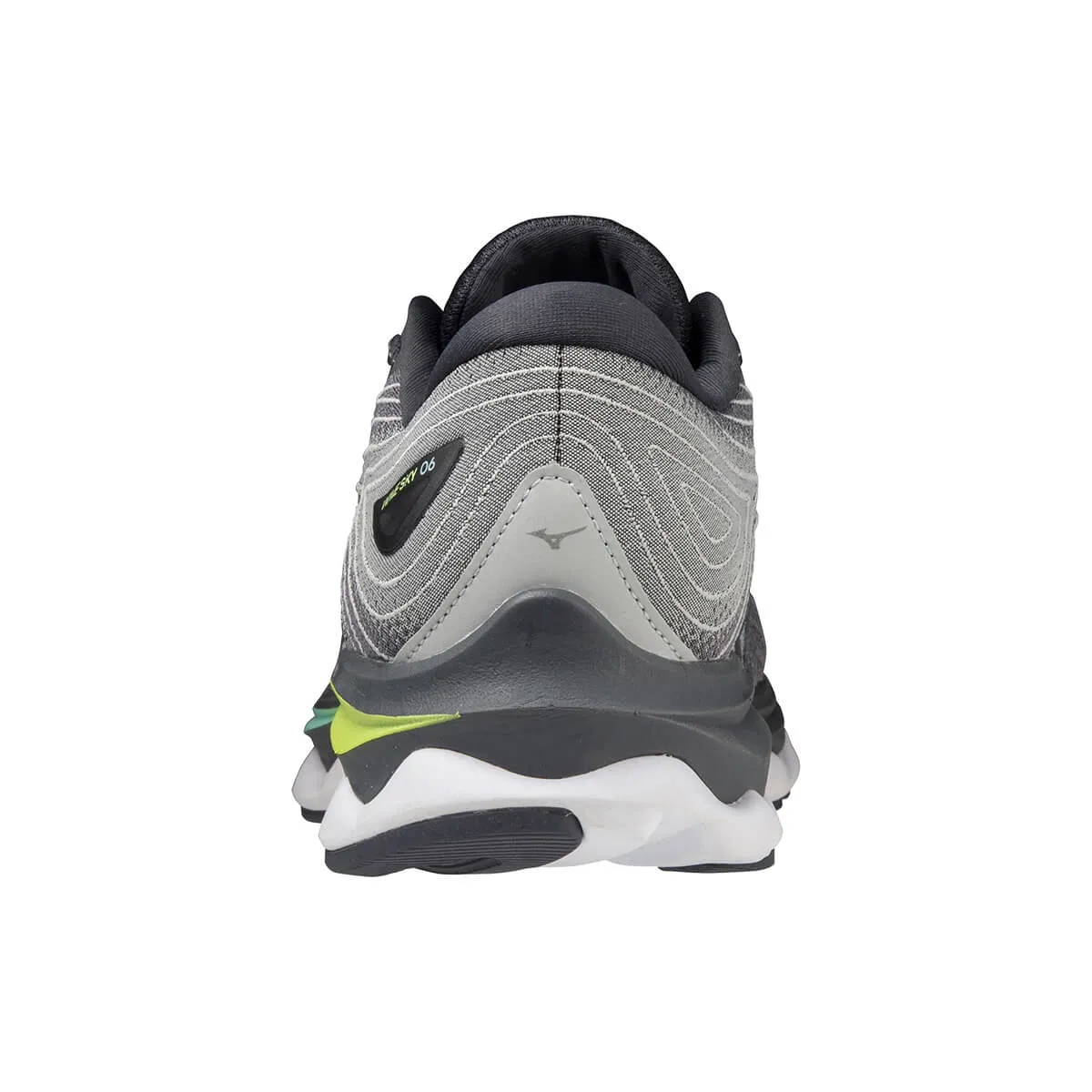 Mens Wave Sky 6 Running Shoes in Quiet Shade/Silver/Neo Lime