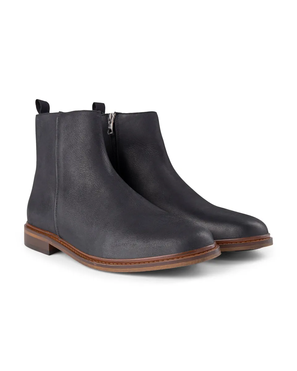 Wesley Leather Boot - BLACK